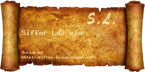 Siffer Lívia névjegykártya