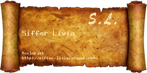 Siffer Lívia névjegykártya